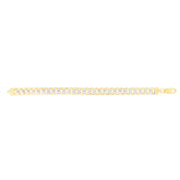 Silver Plated 7.2Mm White Pave Comfort Pave Curb Chain